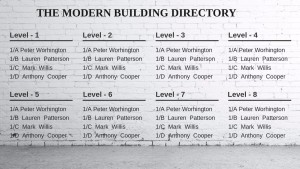 Basal Directory Sign (Bricks)